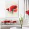 Designart - Beautiful Red Watercolor Poppy - Flowers Canvas Wall Artwork